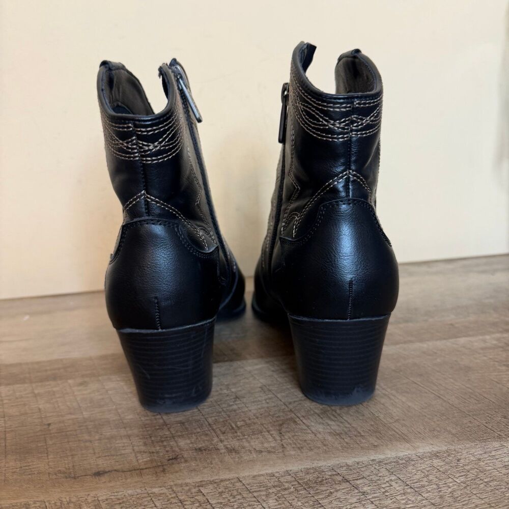 Indigo western black ankle boots booties cowgirl size 10 - Picture 2 of 8